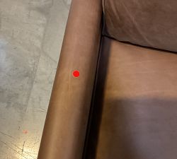 Open Box: Tyler Square Arm Leather Manual Recliner with Nailheads, Tall (41") - Gravel Chocolate, Espresso