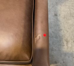 Open Box: Tyler Square Arm Leather Manual Recliner with Nailheads, Tall (41") - Gravel Chocolate, Espresso