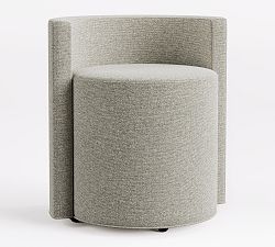 Open Box: Balboa Upholstered Accent Chair - Performance Heathered Basketweave Dove, Black