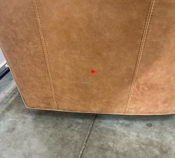 Open Box: Irving Roll Leather Swivel Glider Manual Recliner With Nailheads - Keystone Nut, Coffee