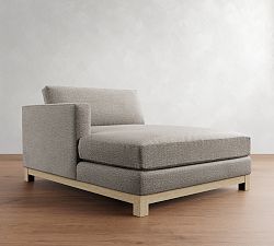 Open Box: Jake Petite Upholstered Left Wide Chaise - Basketweave Slub Ash