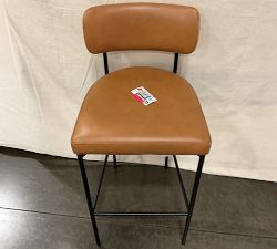 Open Box: Maison Leather Bar Stool (30") - Statesville Caramel, Antique Bronze