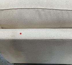 Open Box: Pearce Roll Arm Upholstered Armchair - Performance Boucle Oatmeal, Espresso Legs