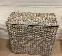 Open Box: Seagrass Handcrafted Divided Hamper - Gray Wash