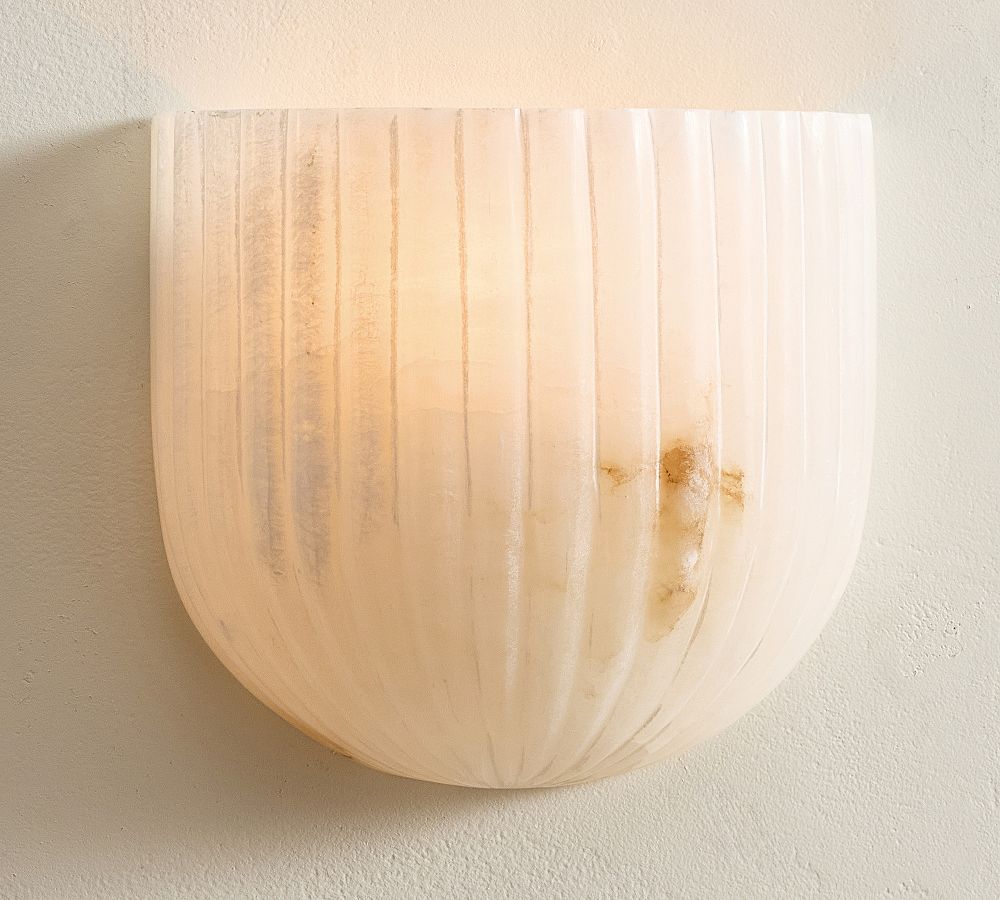 Willow Demi Lune Stone Sconce (9") by Pottery Barn