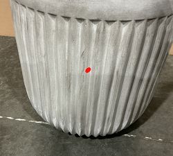 Open Box: Concrete Fluted Outdoor Planter, Large (15.75" Diam. x 15.75" H) - Grey