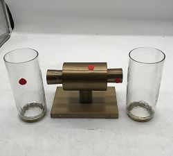 Open Box: Frances Double Tube Sconce (20") - Tumbled Brass