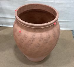 Open Box: Sienna Fiber Stone Outdoor Planter, Large Urn (19.75"D x 24"H) - Terracotta