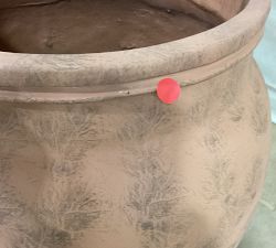 Open Box: Sienna Fiber Stone Outdoor Planter, Large Urn (19.75"D x 24"H) - Terracotta