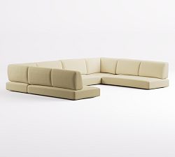 Rockport Outdoor 6Pc Cushion (1LA/1RA Loveseat/2 Crn/2 Armless); High Performance Canvas, Natural