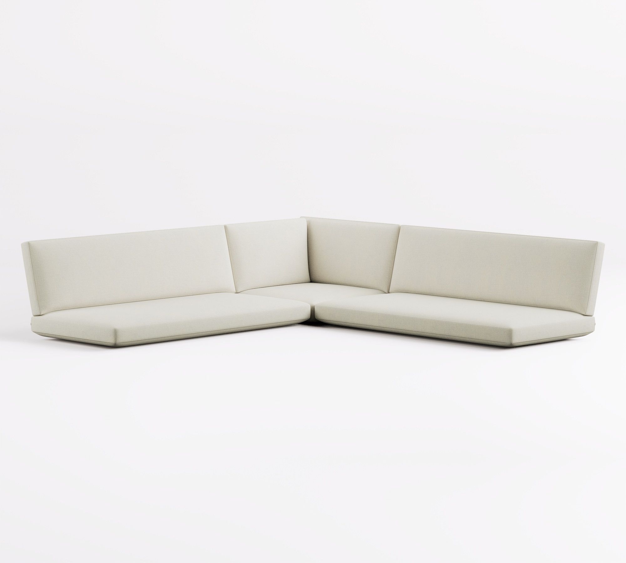 3-Piece Platform L-Shaped Sectional Cushion Set thumbnail 4