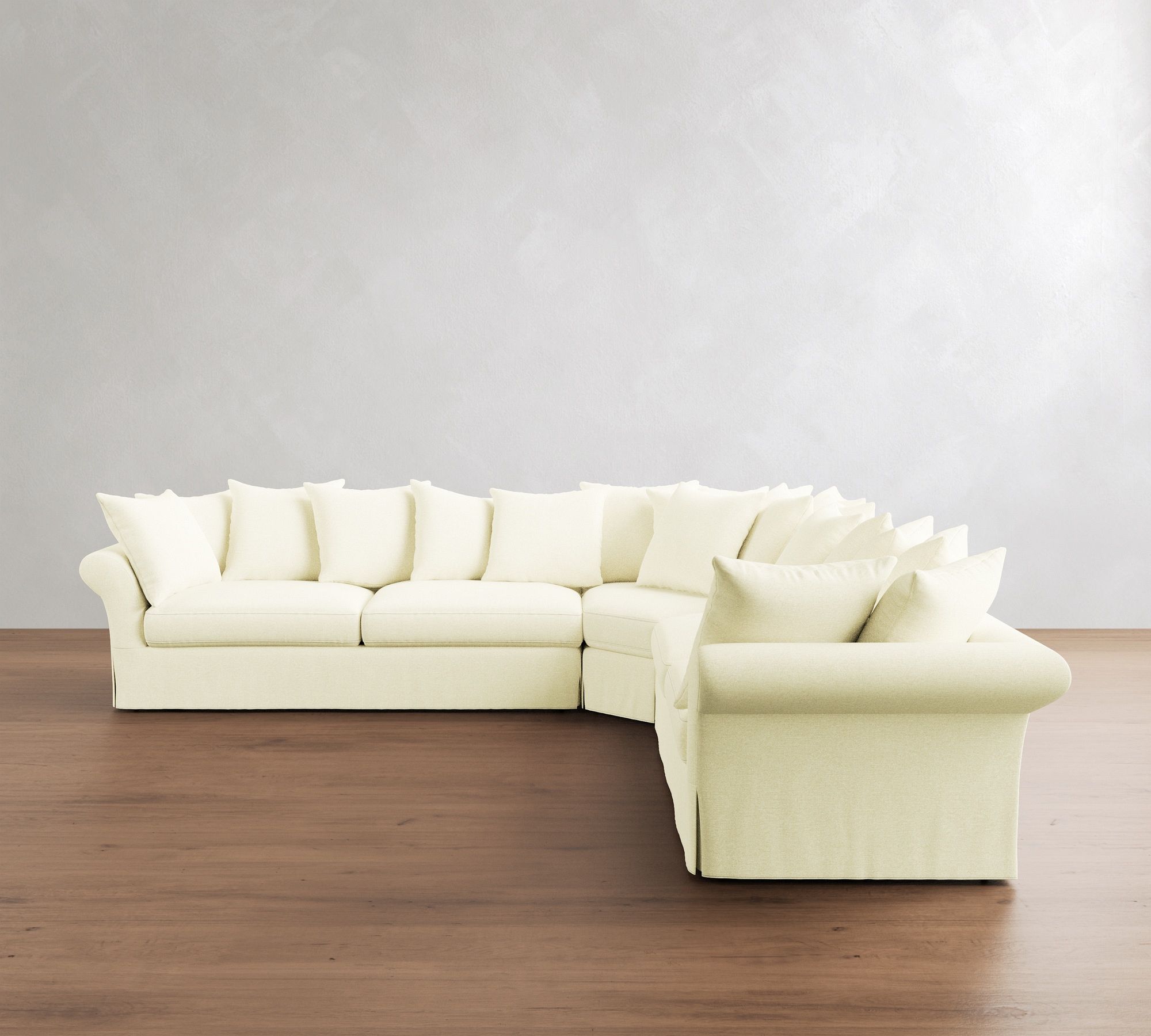Windsor Slipcovered 3-Piece L-Shaped Wedge Sectional (134")