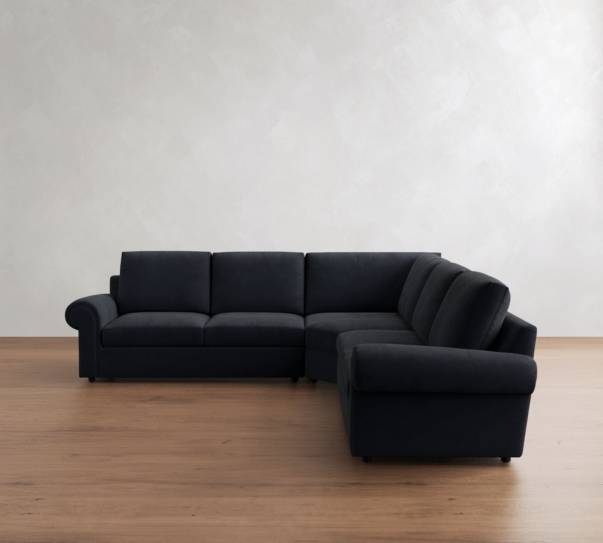 Bellevue Leather 3-Piece L-Shaped Wedge Sectional (128")