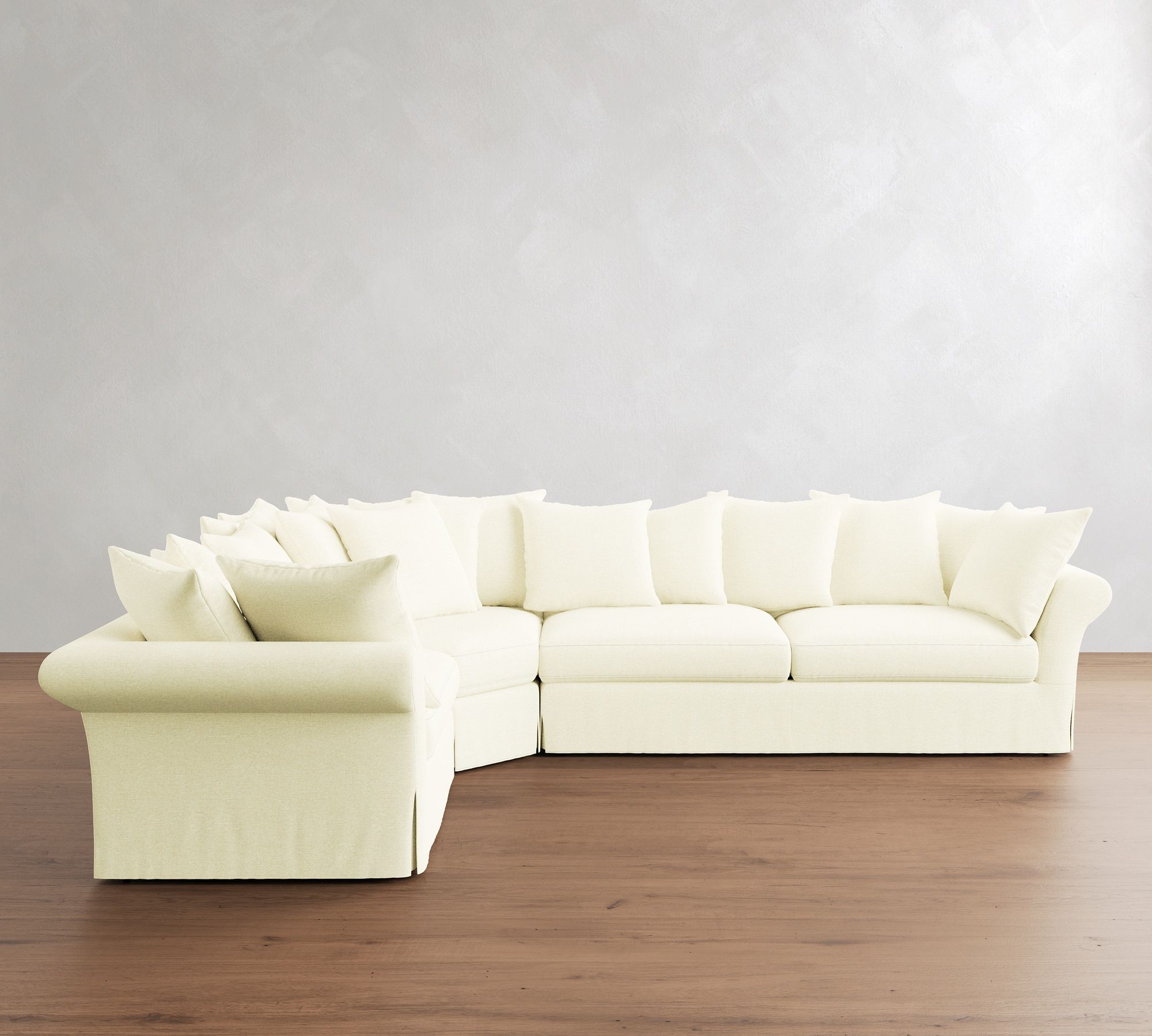 Windsor Slipcovered 3-Piece Wedge Sectional (134")