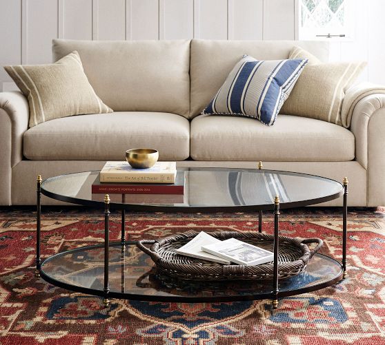 Marlette Oval Glass Coffee Table (51.5