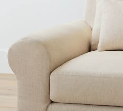 Big Sur Roll Arm Deep Seat Chaise Sectional (115"&ndash;158")