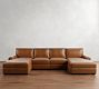 Big Sur Roll Arm Leather Power Reclining Double Chaise Sectional (148"-172")