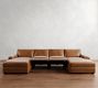 Big Sur Roll Arm Leather Power Reclining Double Chaise Sectional (148"-172")