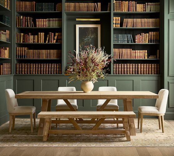 Farmhouse Trestle Extendable Dining Table (84"-104") by Pottery Barn