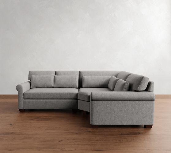 York Roll Arm Deep Seat 3-Piece Wedge Sectional (109") by Pottery Barn