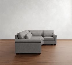 York Roll Arm Deep Seat 3-Piece Wedge Sectional (109")