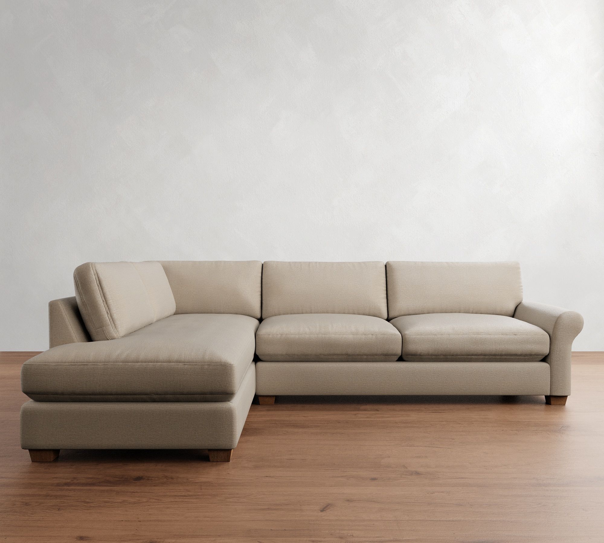 PB Comfort Modern Roll Arm Return Bumper Sectional (124") - thumbnail 10
