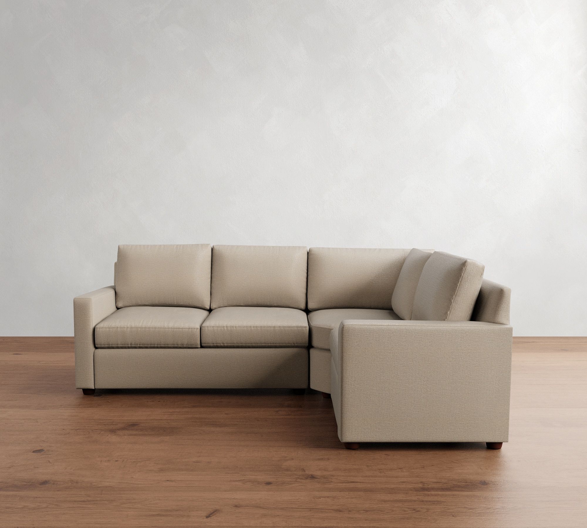 Cameron Modern Square Arm 3-Piece Wedge Sectional (104")