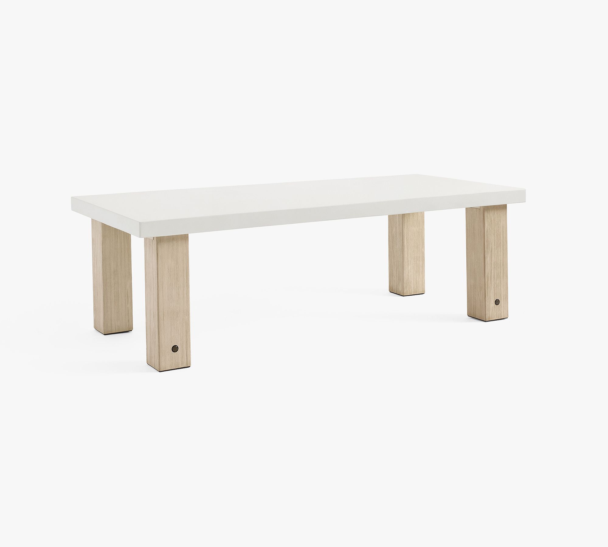 Abbott Concrete &amp; Acacia Chunky Leg Outdoor Dining Table (96") - thumbnail 3