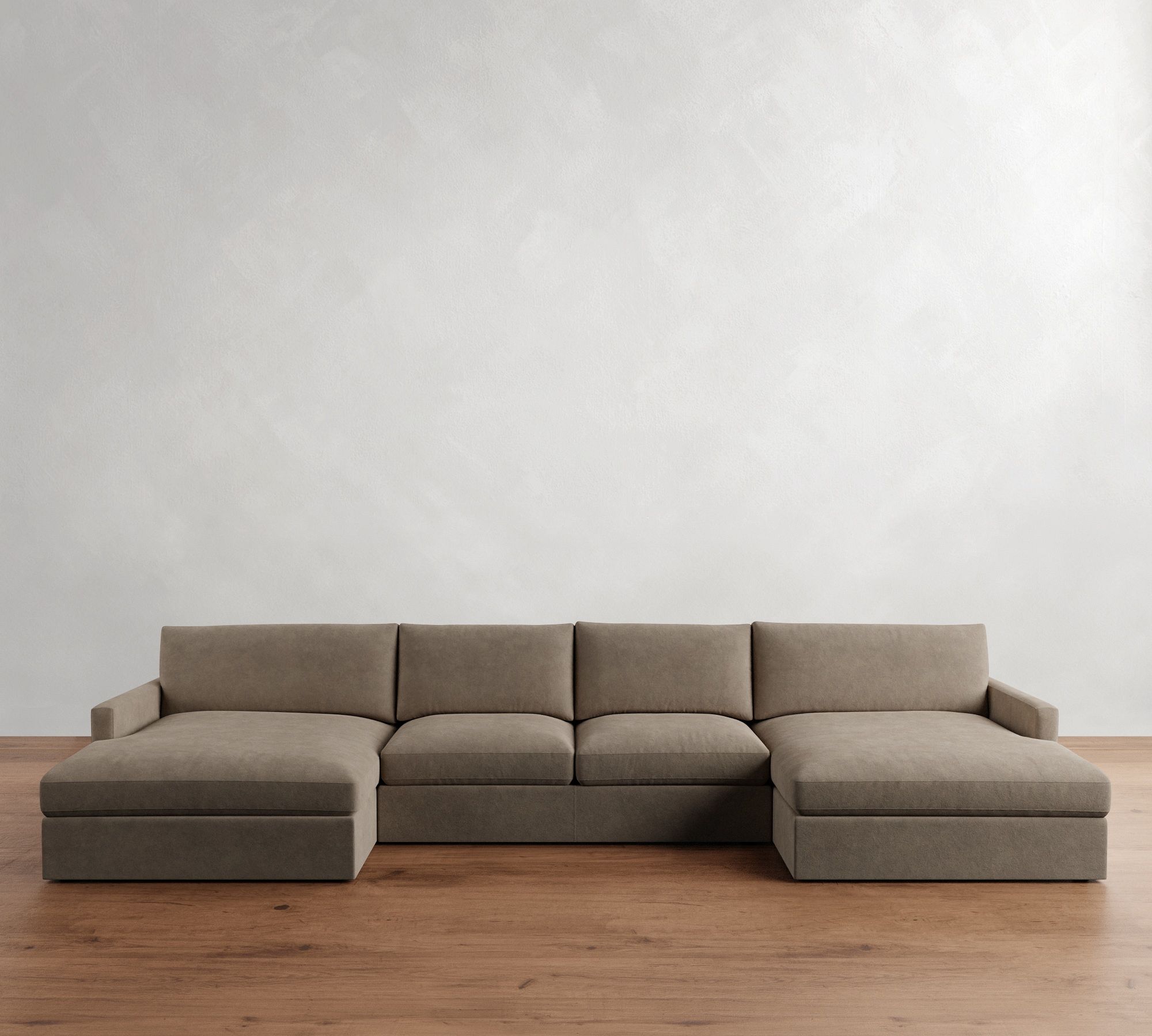 Westwood Slim Arm Leather Double Chaise Sectional (168"&ndash;180")