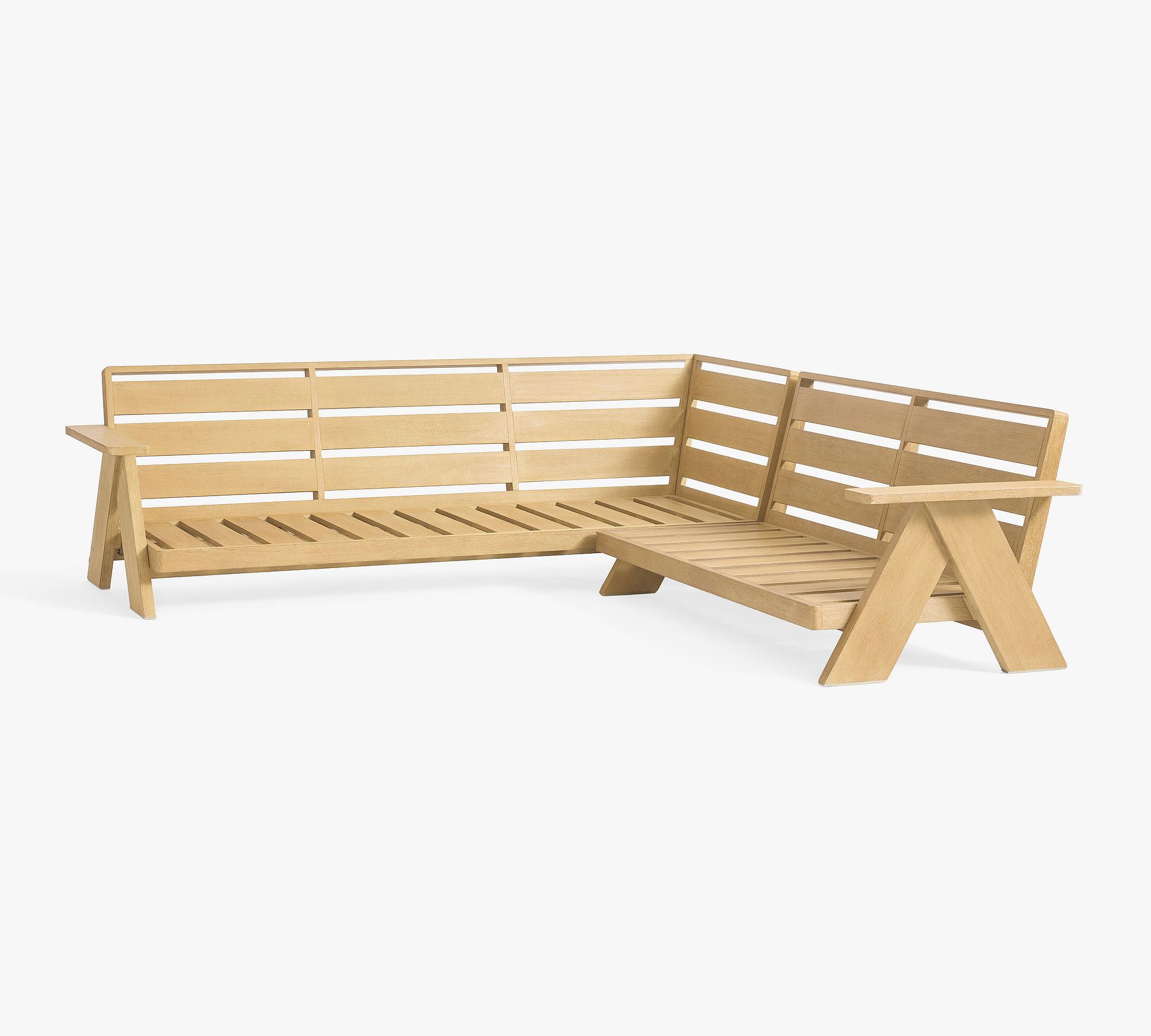 Modern Farmhouse 2-Piece Loveseat Outdoor Sectional Set (100")
