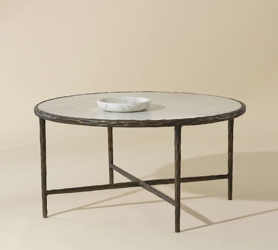 Tavira Round Banswara Coffee Table (35") by Pottery Barn