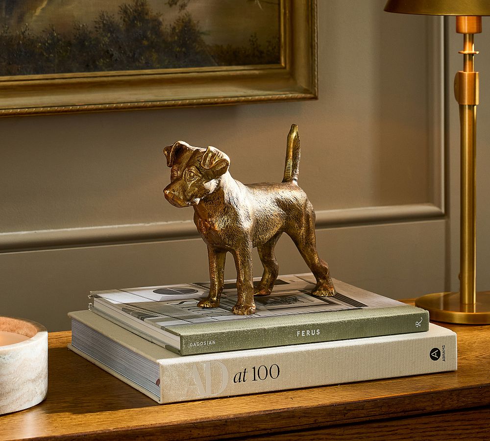 Brass Terrier Dog Object by Pottery Barn