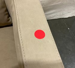 Open Box: Ayden Barrel Arm Leather Swivel Armchair (32") - Nubuck Wheat