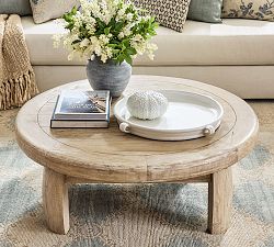 Open Box: Goa Round Coffee Table (44") - Whitewash