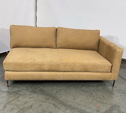 Open Box: Jake Leather Right Loveseat - Nubuck Camel