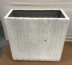 Open Box: Modern Fluted Square Planter, Tall (31"W x 31"H) - Rustic White