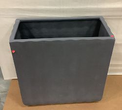Open Box: Modern Fluted Square Planter, Tall (31"W x 31"H) - Rustic Black