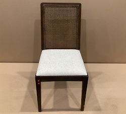 Open Box: Monty Cane Dining Chair - Performance Boucle Oatmeal, Vintage Amber