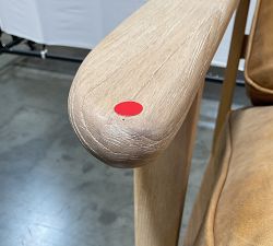 Open Box: Raylan Leather Armchair - Keystone Sandstone, Light Ash