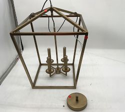 Open Box: Remington Iron Lantern Pendant (24") - Tumbled Brass 