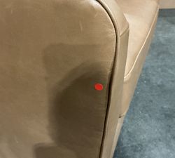 Open Box: Remmy Leather Petite Swivel Armchair (32") - Churchfield Camel