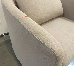 Open Box: Remmy Petite Swivel Armchair (32") - Performance Heathered Basketweave Oatmeal