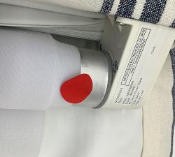 Open Box: Riviera Striped Roman Blackout Shade (26"W x 64"L) - Navy