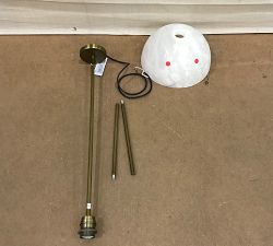 Open Box: Windham Alabaster Dome Pendant (12") - Tumbled Brass
