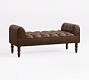 Lorraine Tufted Leather Bench