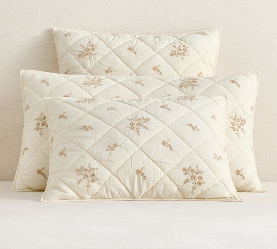 LoveShackFancy Floral Embroidered Quilted Sham by Pottery Barn