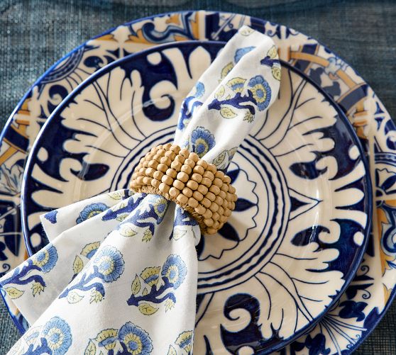 Wooden Beaded Napkin Rings - Set of 4