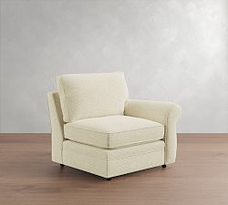 Open Box: Pearce Roll Arm Upholstered Right Armchair - Performance Boucle Ivory, Espresso
