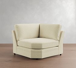 Open Box: Pearce Roll Arm Upholstered Wedge - Performance Boucle Ivory, Espresso