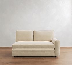 Open Box: Pearce Square Arm Upholstered Right Loveseat with Bench Cushion - Performance Boucle Oatmeal, Espresso